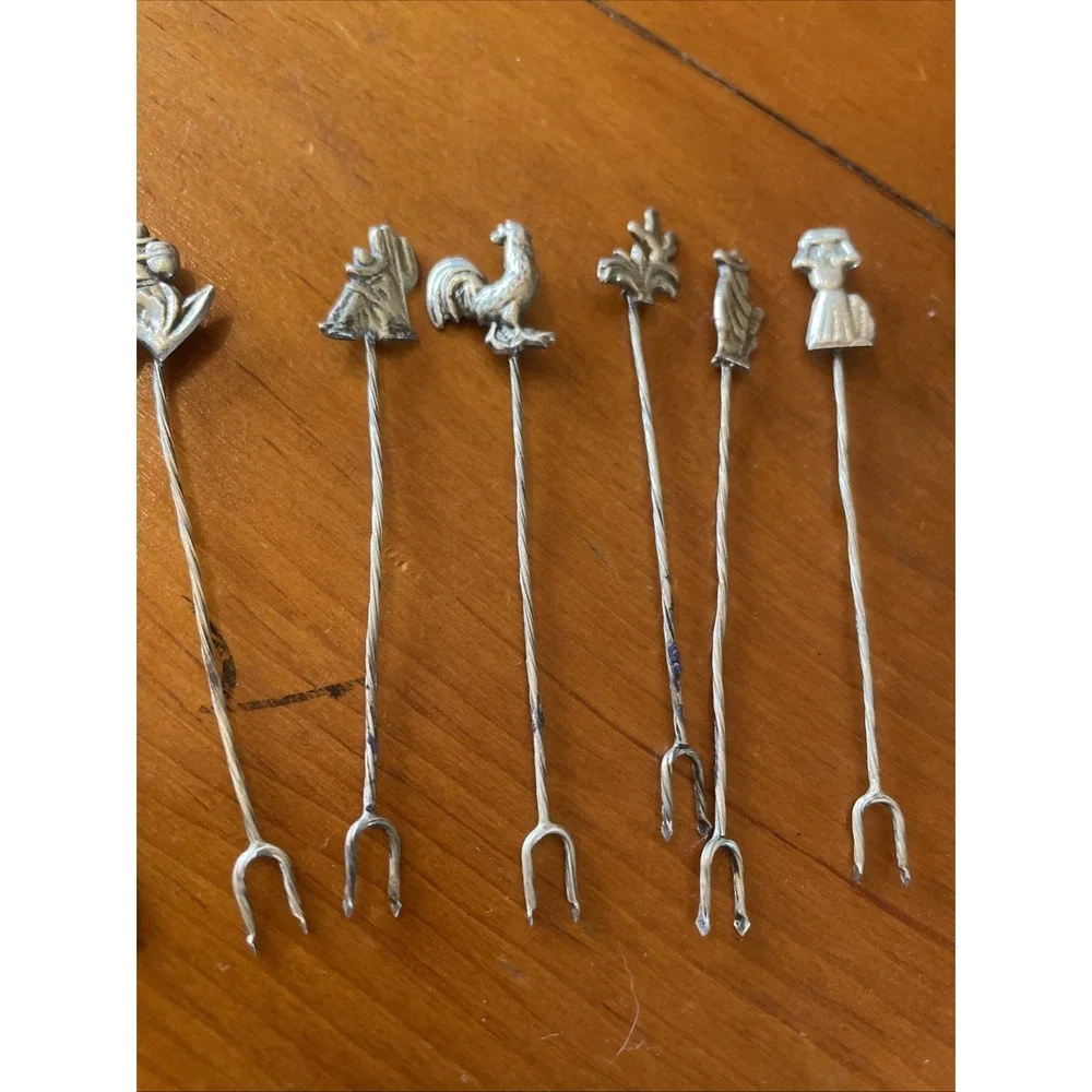 Vintage Hors D'oeuvre Cocktail Forks Picks Lot Of 9 Mexican